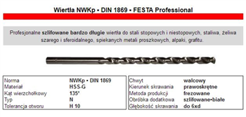 WIERTŁO NWKp 6,0x330/225mm HSSG