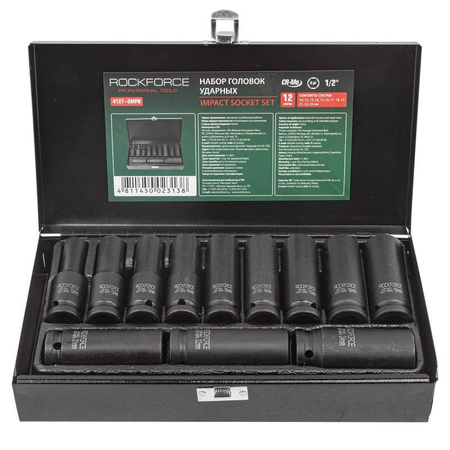 Zestaw nasad. udar. długich 1/2" 6-KT 10-24mm 12el