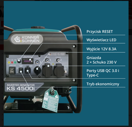 Agregat prądotwórczy inwertorowy 4,5kW