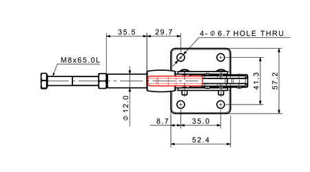 Docisk ręczny pchająco-ciągnący 230kgf 123,8mm
