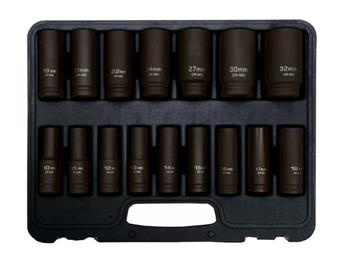 Nasadki udarowe długie 10-32mm 1/2" 16 szt