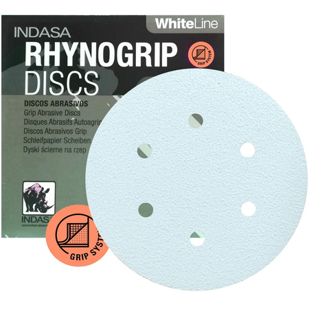 KRĄŻEK 150mm P150 6H RHYNOGRIP WHITE