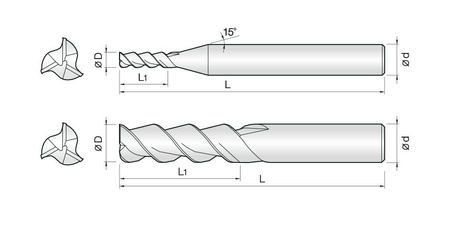 FREZ 3ALE 060 150 050 ALUMINIUM
