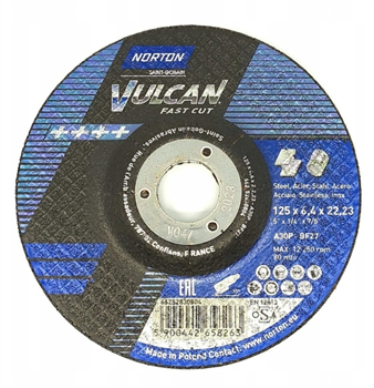TARCZA 125X6,4X22 NORTON VULCAN