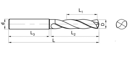 WIERTŁO VHM 8,0mm 3xD