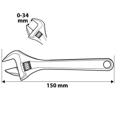 Klucz nastawny 150mm 0-34mm