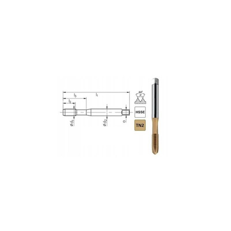 Gwintownik 800X M6 6H DIN-371 B HSSE TiN