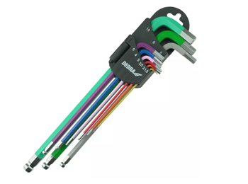 Klucze sześcio.kulka extra dł. kolor 1.5-10mm