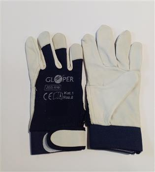 RĘKAWICE GLOPER SKÓRA RZEP r.8