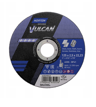 TARCZA 125X2,5X22,2mm VULCAN płaska